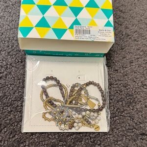 Stella & Dot Reina necklace gold and brown BNIB